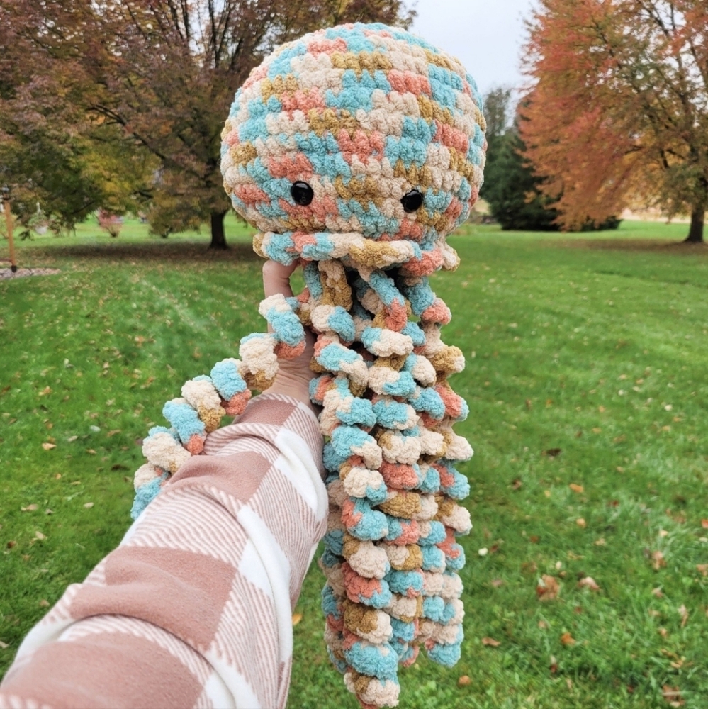Large Handmade Crochet Jellyfish Multicolor
